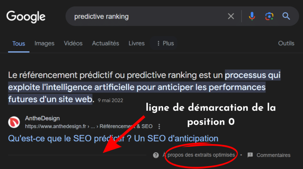 exemple de featured snippets sous forme de paragraphe