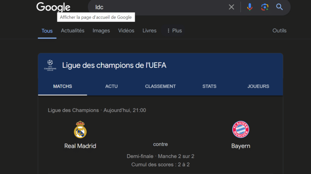 exemple de featured snippets sous forme de tableau