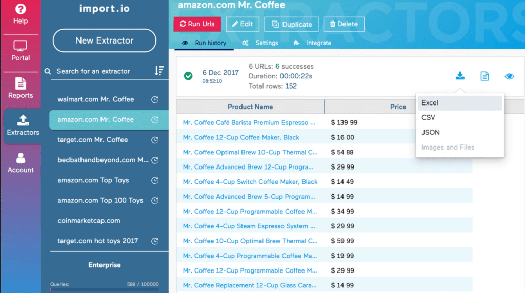 Import IO interface