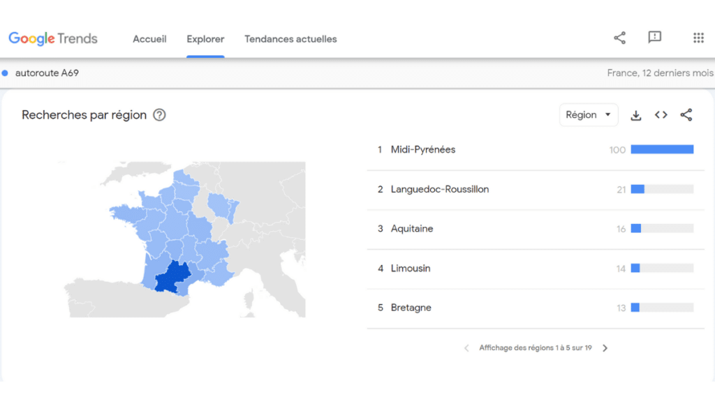 Google Trends par région