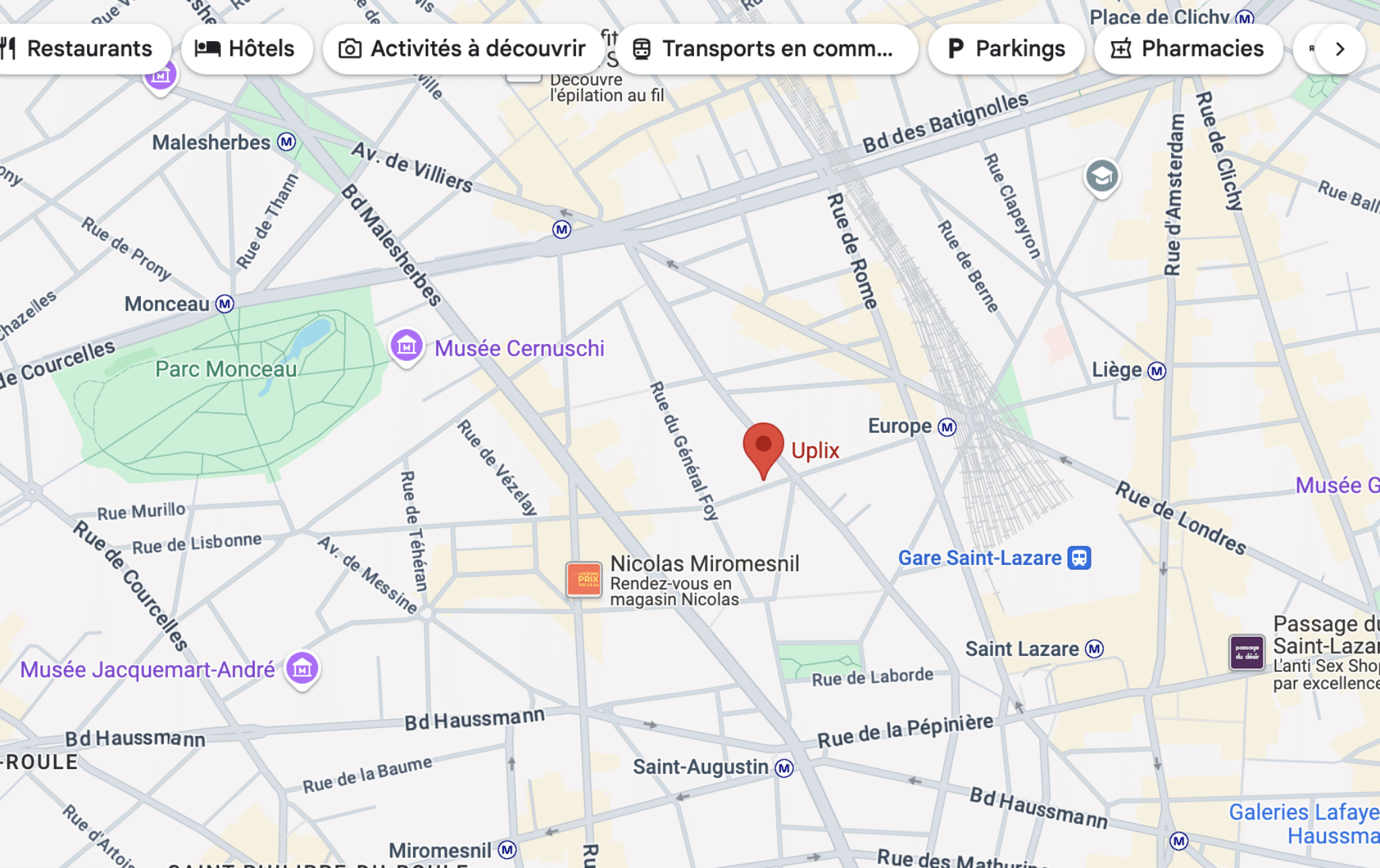 Le carrousel de localisation de Google