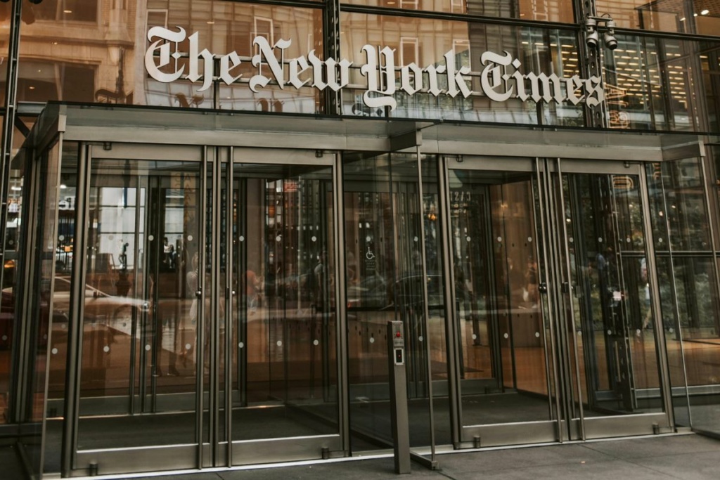 Entrée de l'immeuble du New York Times.